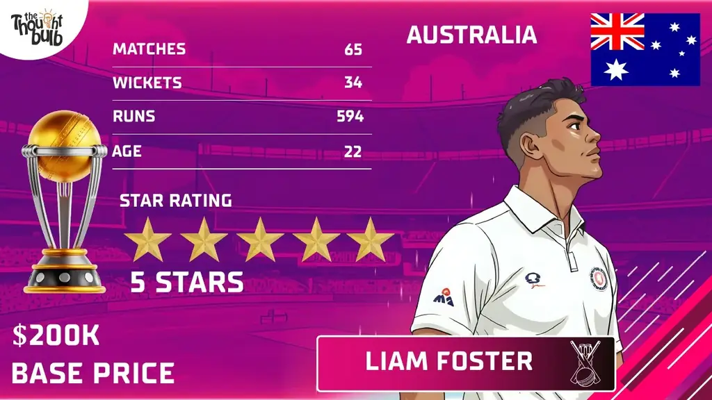 A player card from Cricket Auction League